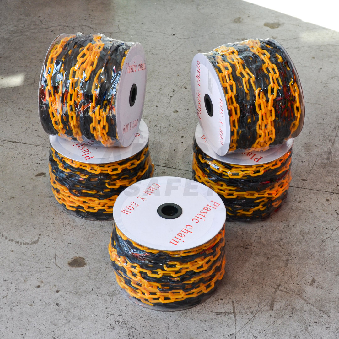 Cadena Plástica Bicolor Negro/Amarillo LAMIRA (Rollo) AS-3434 50 m - 2